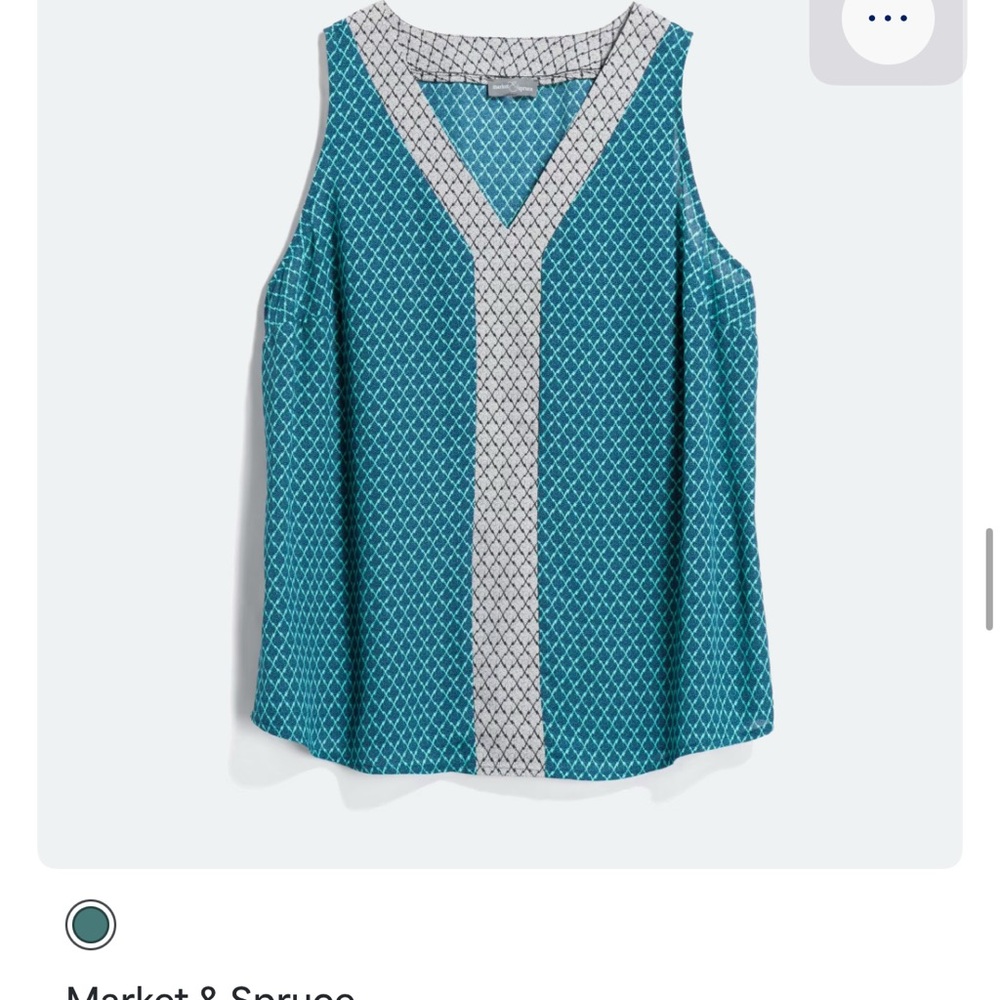 Market & Spruce Teal and Gray Women's Top
